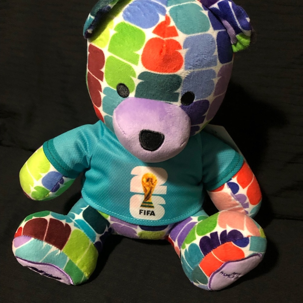 FIFA World Cup 2026 10-Inch Colorful Bear Plush - Official 2026 World Cup Rare